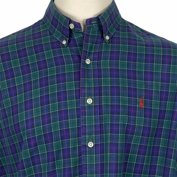Ralph Lauren Blake Cotton Plaid Button Down XL - Picture 3 of 9
